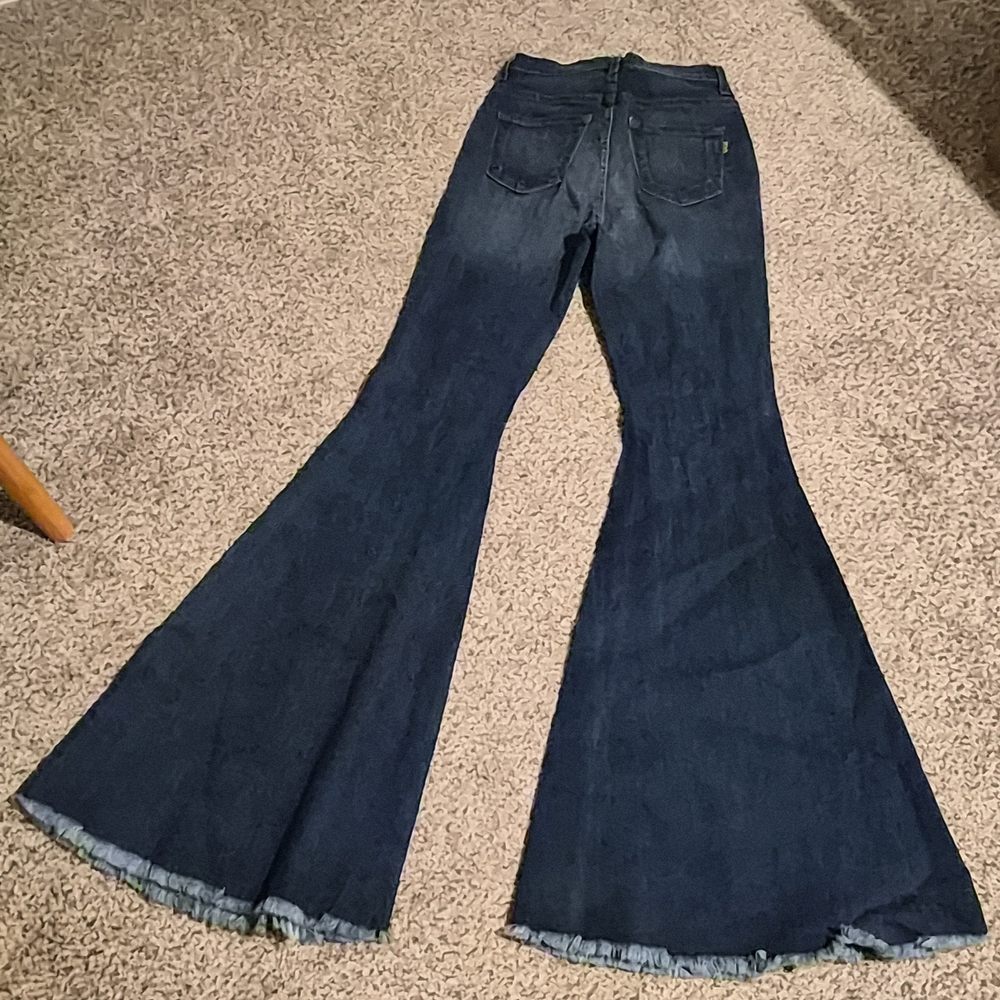 Vibrant Dark Blue Flare Jeans